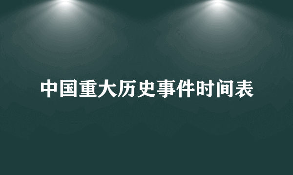 中国重大历史事件时间表