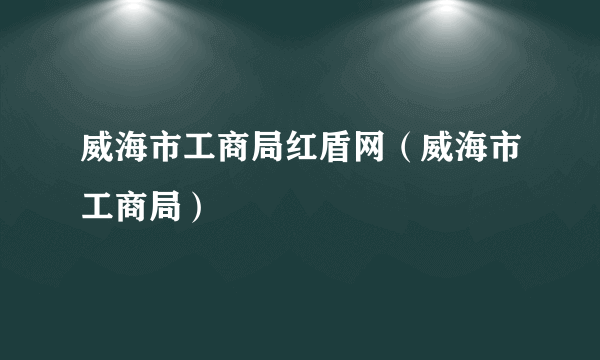 威海市工商局红盾网（威海市工商局）