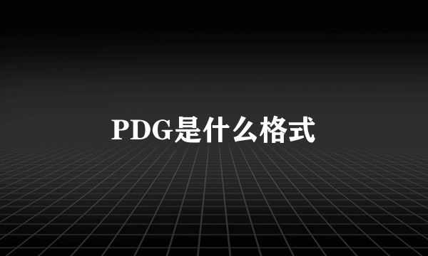 PDG是什么格式