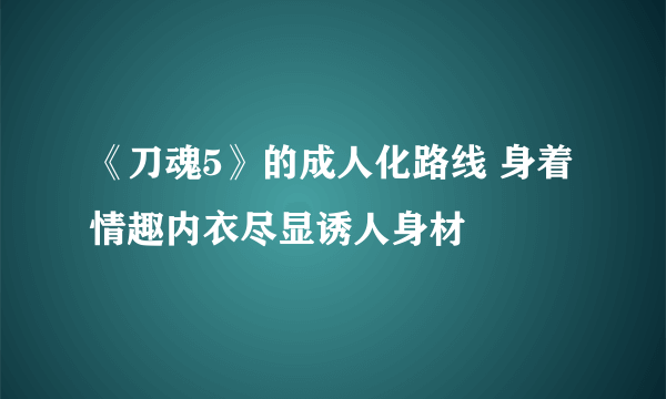 《刀魂5》的成人化路线 身着情趣内衣尽显诱人身材