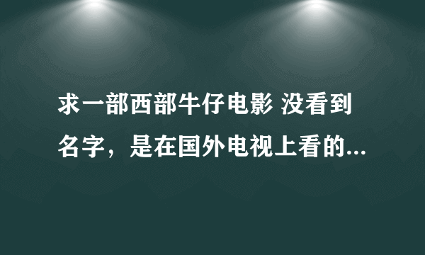 求一部西部牛仔电影 没看到名字，是在国外电视上看的 只记得里面有个