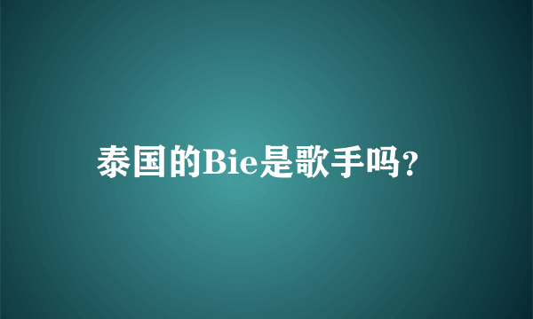 泰国的Bie是歌手吗？