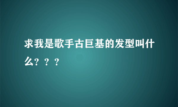 求我是歌手古巨基的发型叫什么？？？