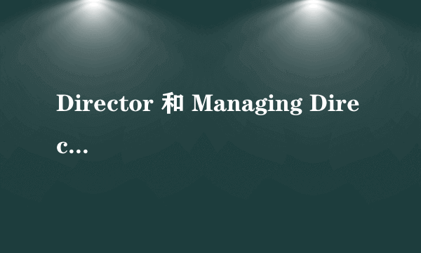 Director 和 Managing Director 的区别