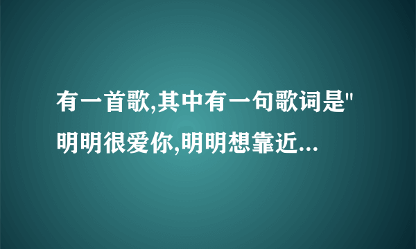 有一首歌,其中有一句歌词是