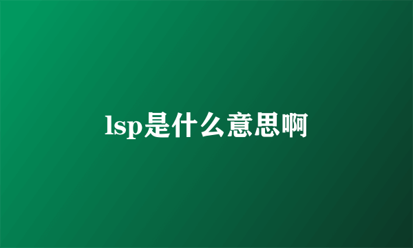 lsp是什么意思啊