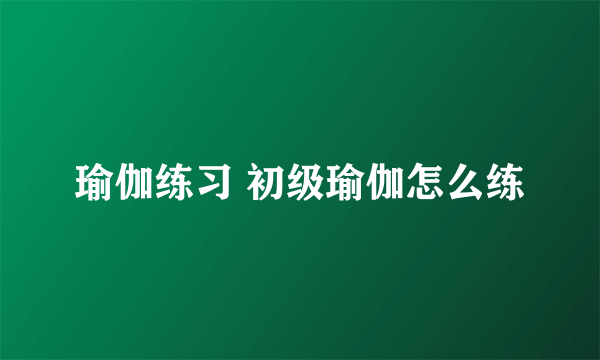 瑜伽练习 初级瑜伽怎么练