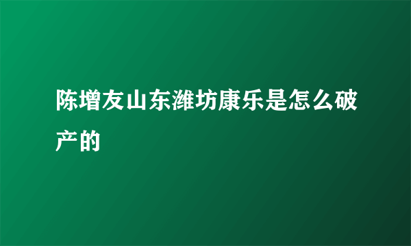 陈增友山东潍坊康乐是怎么破产的