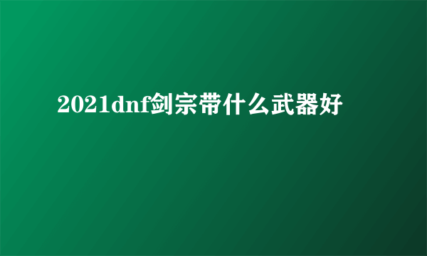 2021dnf剑宗带什么武器好