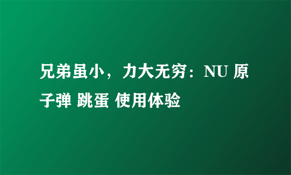 兄弟虽小，力大无穷：NU 原子弹 跳蛋 使用体验