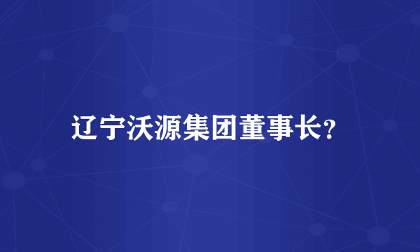 辽宁沃源集团董事长？