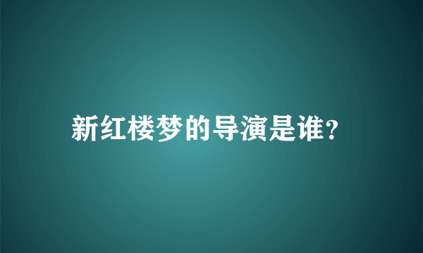 新红楼梦的导演是谁？