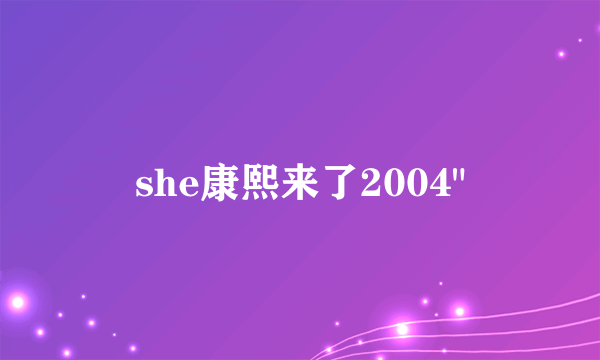 she康熙来了2004