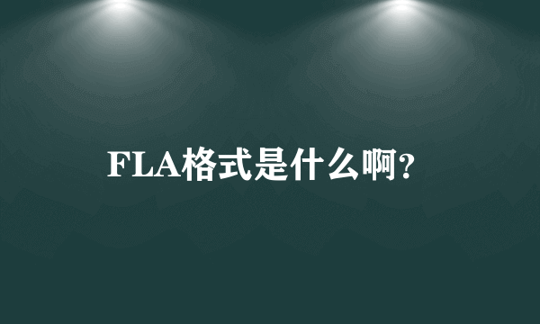 FLA格式是什么啊？