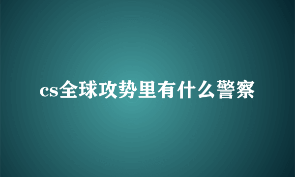 cs全球攻势里有什么警察