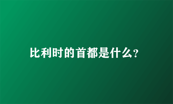 比利时的首都是什么？