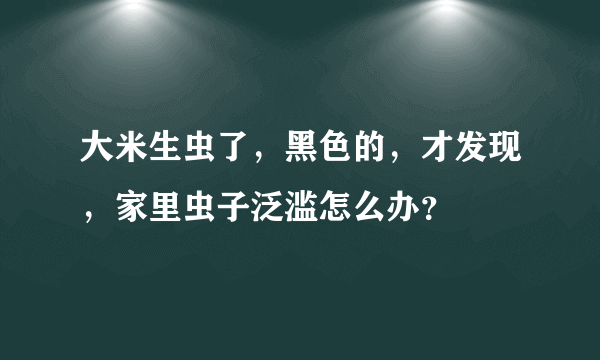 大米生虫了，黑色的，才发现，家里虫子泛滥怎么办？