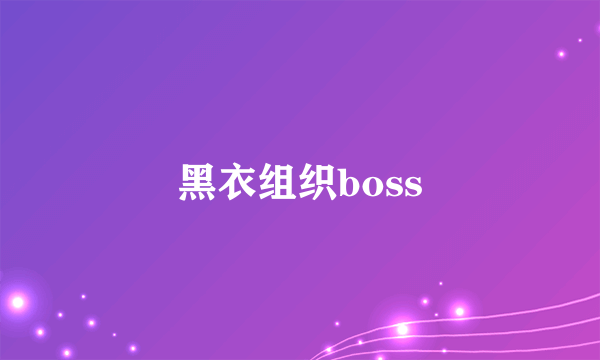 黑衣组织boss