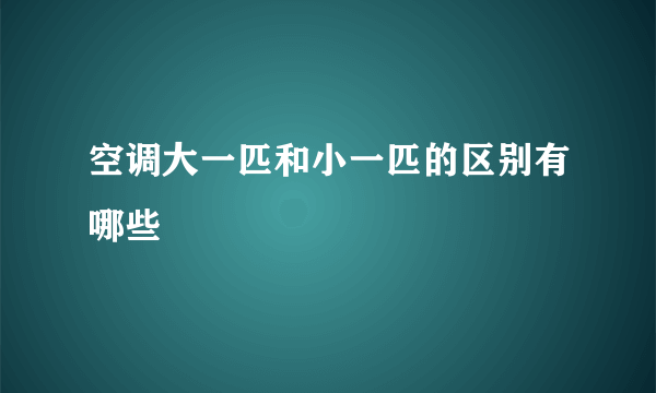 空调大一匹和小一匹的区别有哪些