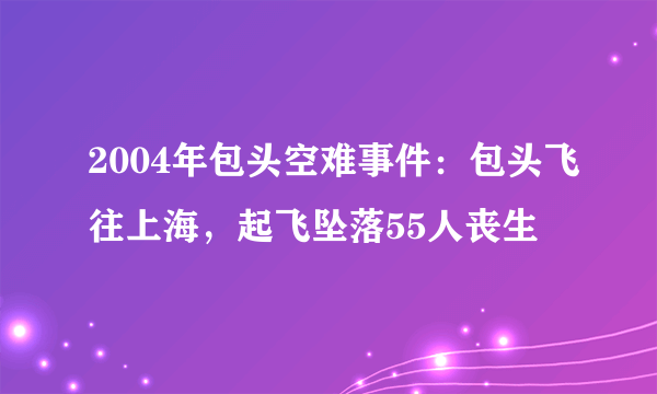 2004年包头空难事件：包头飞往上海，起飞坠落55人丧生