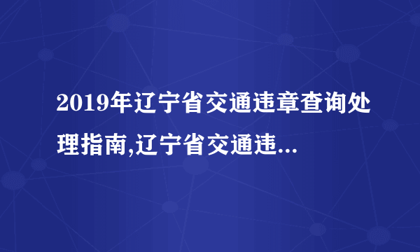 2019年辽宁省交通违章查询处理指南,辽宁省交通违章网上缴费