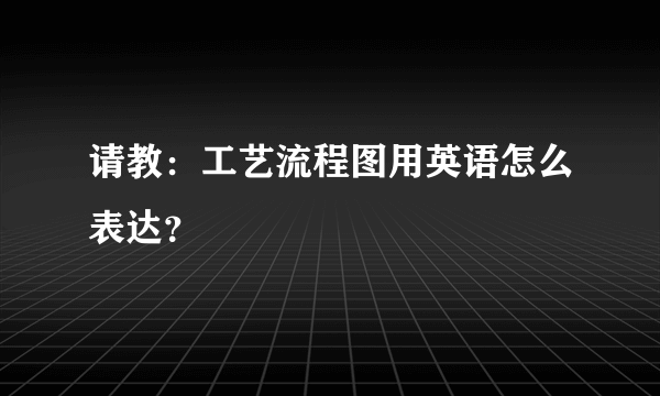 请教：工艺流程图用英语怎么表达？