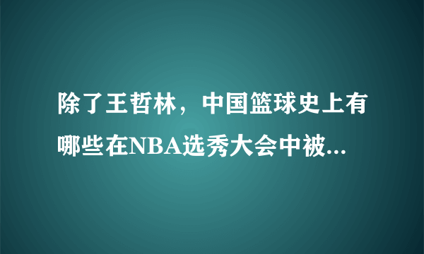 除了王哲林，中国篮球史上有哪些在NBA选秀大会中被选中，但没登陆NBA的球员，他们的水平如何？