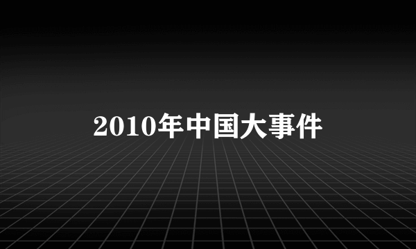 2010年中国大事件