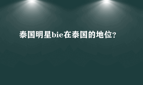 泰国明星bie在泰国的地位？