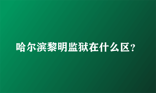 哈尔滨黎明监狱在什么区？