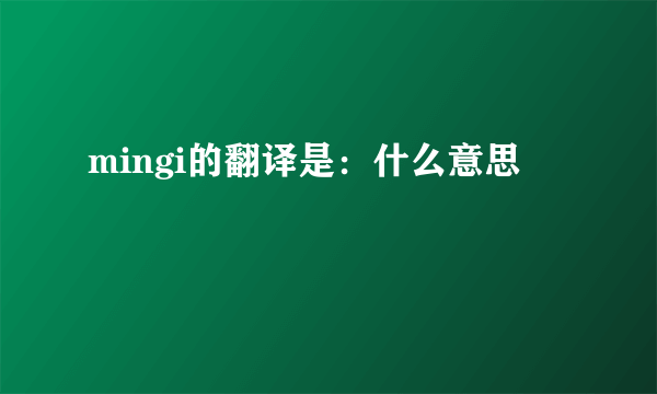 mingi的翻译是：什么意思