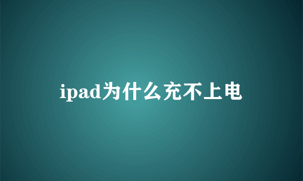 ipad为什么充不上电