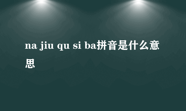 na jiu qu si ba拼音是什么意思