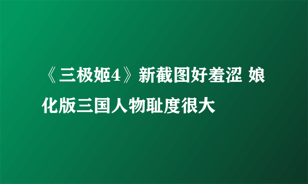 《三极姬4》新截图好羞涩 娘化版三国人物耻度很大