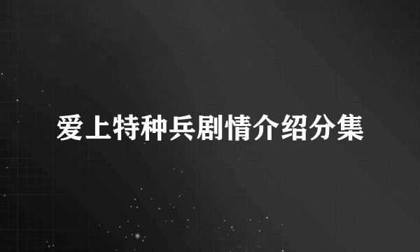 爱上特种兵剧情介绍分集