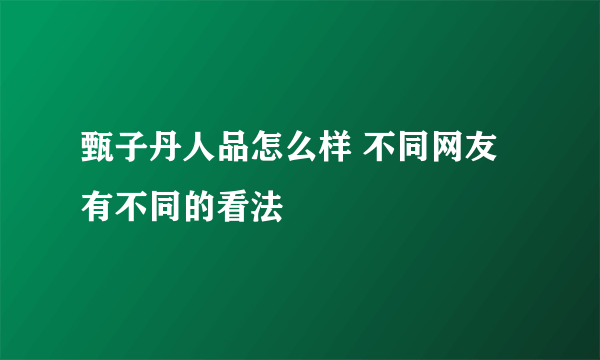 甄子丹人品怎么样 不同网友有不同的看法