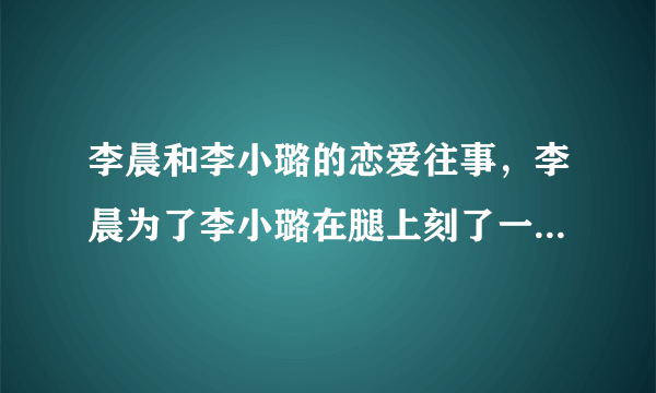 李晨和李小璐的恋爱往事，李晨为了李小璐在腿上刻了一个“璐”字！