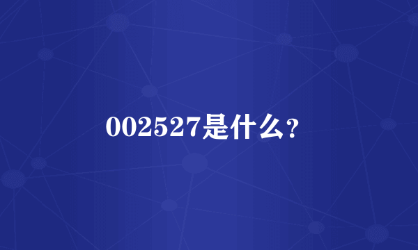 002527是什么？