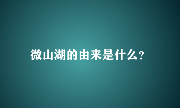 微山湖的由来是什么？