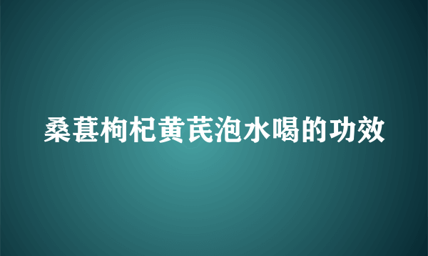 桑葚枸杞黄芪泡水喝的功效