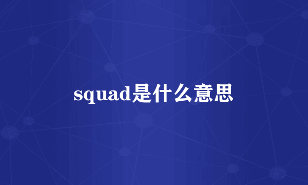 squad是什么意思