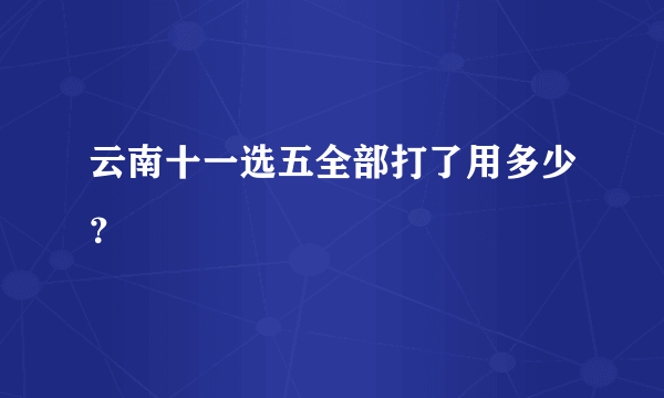 云南十一选五全部打了用多少？