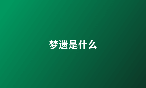 梦遗是什么