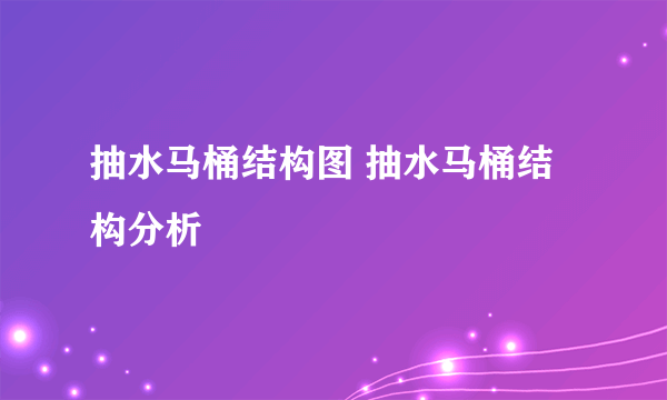 抽水马桶结构图 抽水马桶结构分析