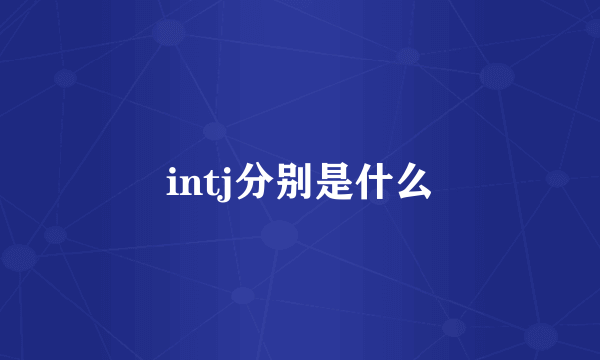 intj分别是什么