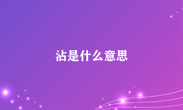 沾是什么意思