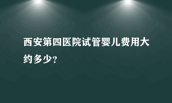 西安第四医院试管婴儿费用大约多少？