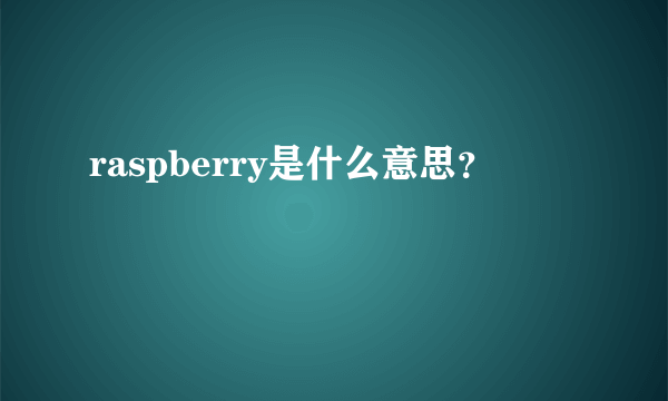 raspberry是什么意思？