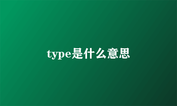 type是什么意思