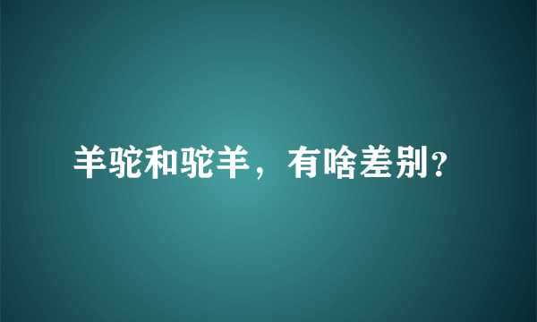 羊驼和驼羊，有啥差别？